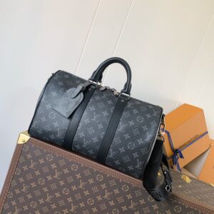 Louis Vuitton Keepall Bandoulière 35 Monogram Eclipse Travel Bag