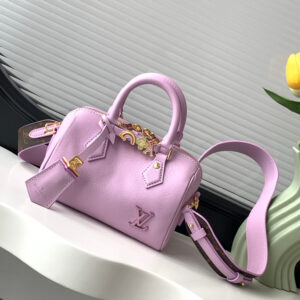 Louis Vuitton Speedy 18 Purple Top-Grain Leather Crossbody Bag