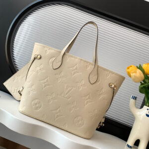 Louis Vuitton Neverfull Medium Leather Tote Bag – M45685 Black
