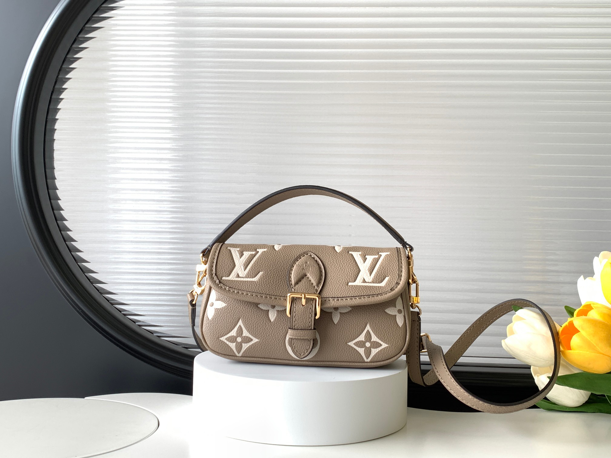 Nano Diane Monogram Empreinte Leather Crossbody Bag – M83300 Apricot