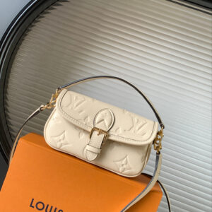 Louis Vuitton Nano Diane Handbag in Monogram Empreinte Leather – Apricot