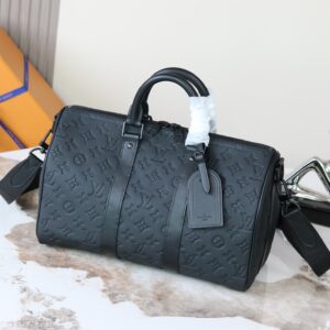 Louis Vuitton Keepall 35 Travel Bag in Monogram Shadow Leather