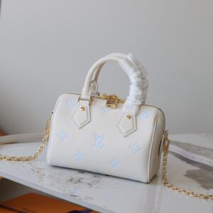 Louis Vuitton Speedy Bandoulière 20 Crossbody Bag in Blue Monogram Empreinte Leather