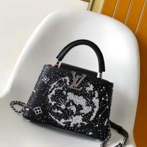 Louis Vuitton Capucines Mini Handbag – Black and Off-White