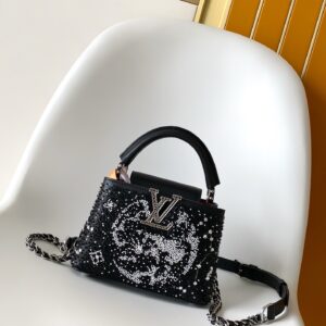Louis Vuitton Capucines Mini Handbag in Beaded Embroidered Cowhide Leather
