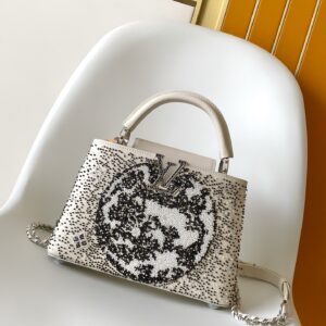Louis Vuitton Capucines Mini Handbag in Beaded Embroidered Calfskin