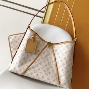 CarryAll Medium Handbag in Monogram Canvas and Leather Trim