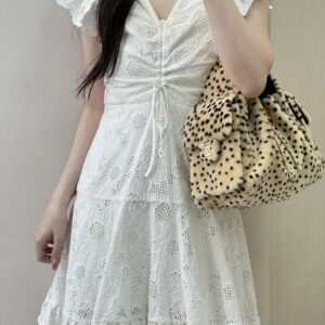 CHANEL 25 Handbag 26A in Beige Leopard-Print Velvet