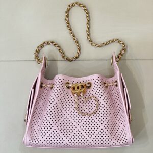 Chanel 25 Hollow Leather Drawstring Bucket Handbag