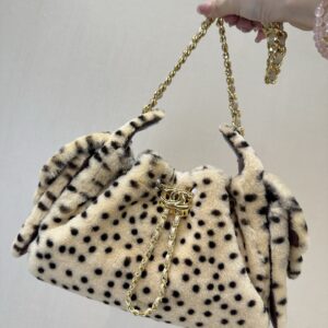 CHANEL 26A 25 Mini Handbag – Beige Leopard Print and Black Velvet
