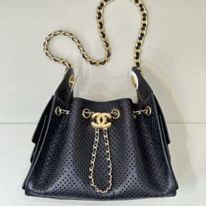Chanel 25 Perforated Cowhide Bucket Handbag