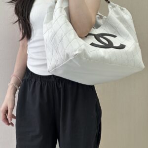 Chanel Coco Beach White Denim Tote Bag