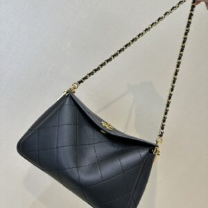 Hidden-Style Leather Handbag with Adjustable Chain Strap