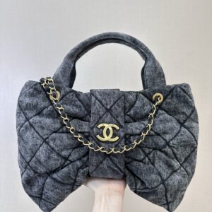 Chanel Medium Bow Handbag in Washed Denim Canvas