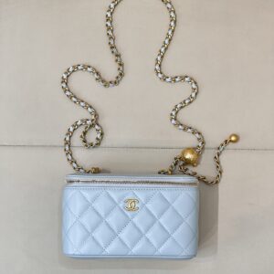 Chanel Mini Gold Ball Square Lambskin Shoulder Bag