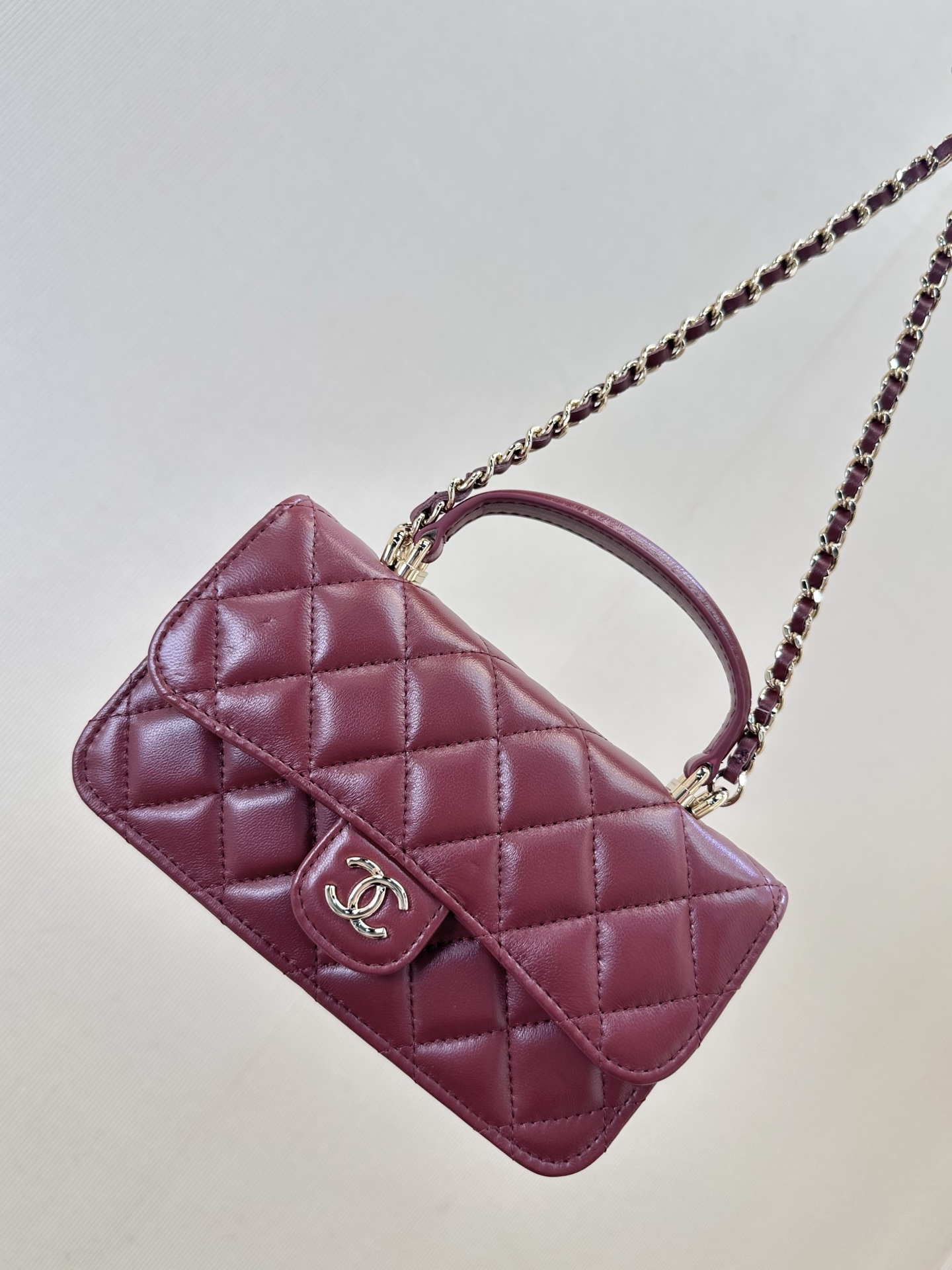 Quilted Handle Shoulder Bag with WOC Wallet