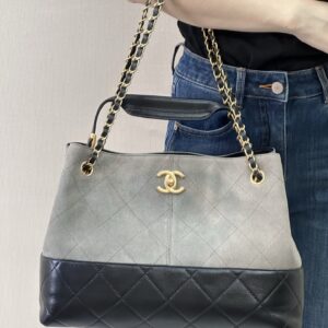 Leather Box Handbag with Geometric Pattern