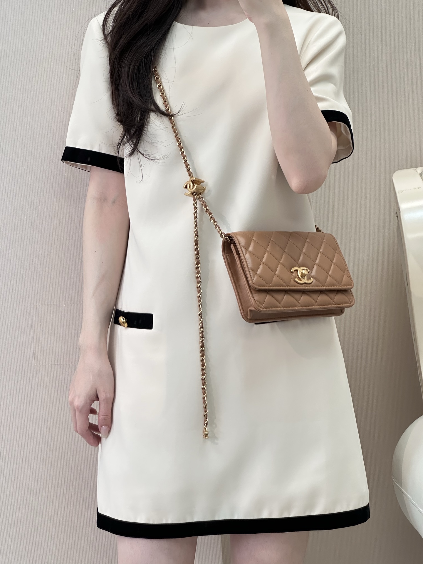 WOC Lambskin Flap Crossbody Bag