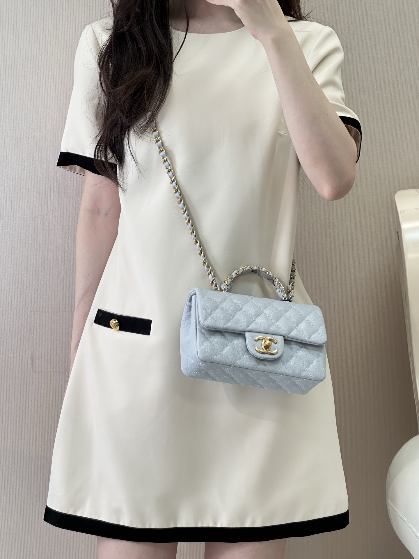 Chanel 24B Mini Classic Flap Lambskin Crossbody Bag