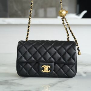 Mini Lambskin Shoulder Bag with Adjustable Metal Ball