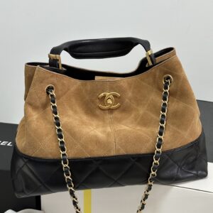 Chanel 25A Small Calfskin and Lambskin Tote Bag