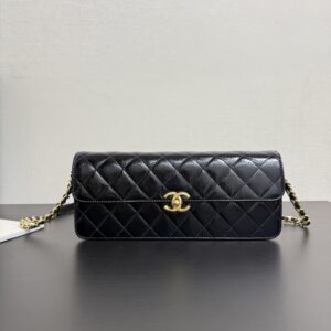 Chanel 25A Waxed Calfskin Vintage Baguette Shoulder Bag