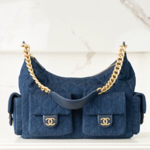 Chanel 25C Denim Hobo Shoulder Bag