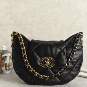 CHANEL 24C Moon-Shaped Lambskin Shoulder Bag