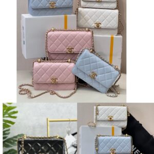 Chanel 24C Wallet on Chain Flap Bag with Adjustable Pearl Chain