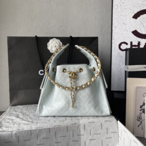 Chanel 25C Quilted Leather Hobo Shoulder Bag AS5293