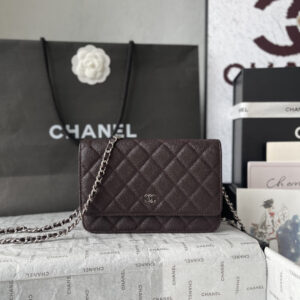 Chanel CF WOC Black Caviar Leather Chain Bag