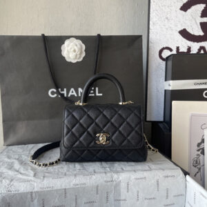 Chanel Coco Handle Mini Flap Top-Handle Bag in Burgundy Embossed Calfskin