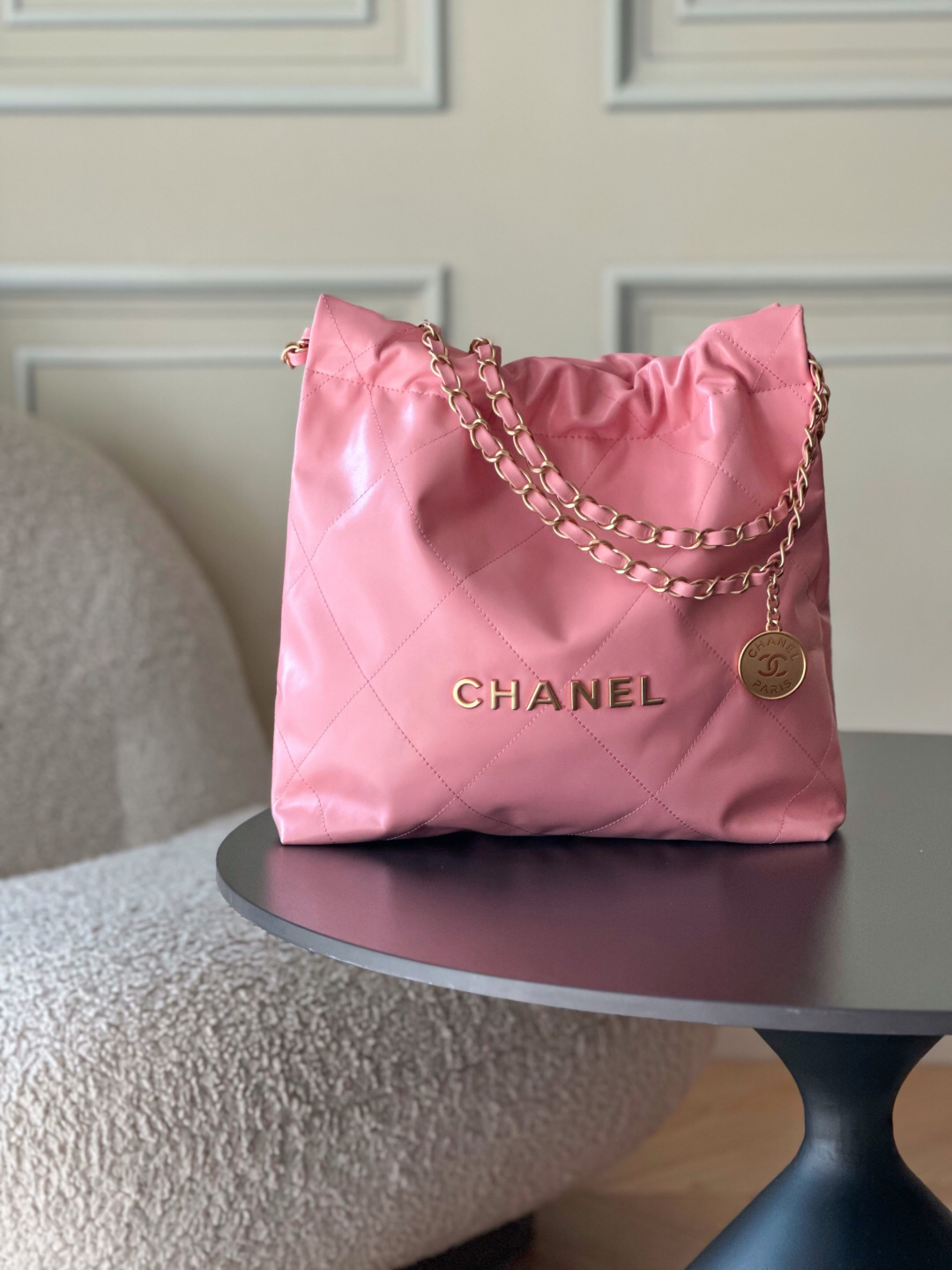 Chanel 2022 Oil-Waxed Leather Shoulder Bag