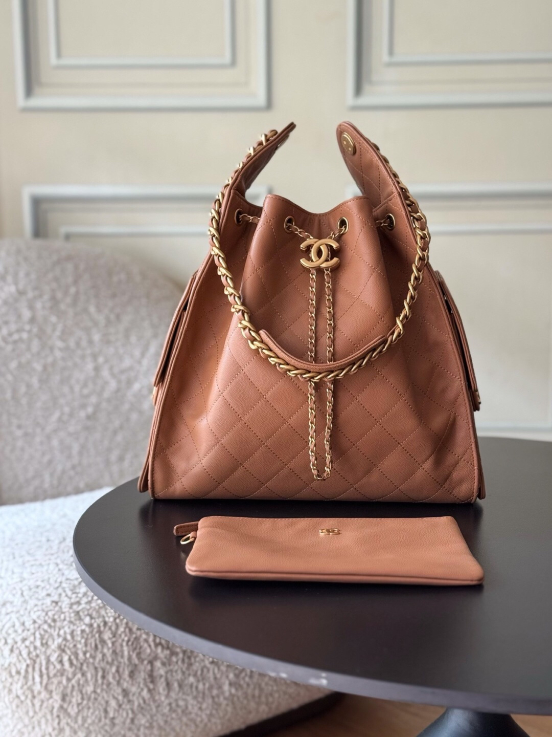 Chanel 25 Hobo Shoulder Bag in Textured Leather