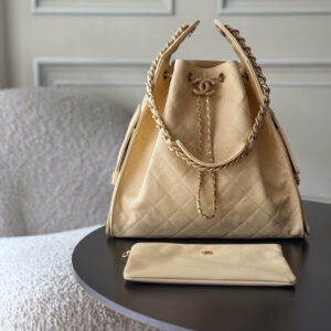Chanel 25C Quilted Leather Hobo Shoulder Bag