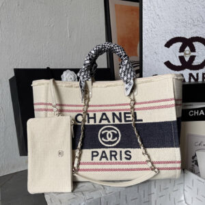 Chanel Canvas Tote Bag – Apricot Blue, AS66941
