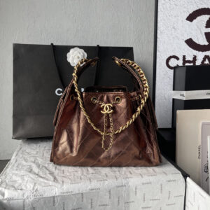 Chanel 25C Pebbled Leather Hobo Shoulder Bag