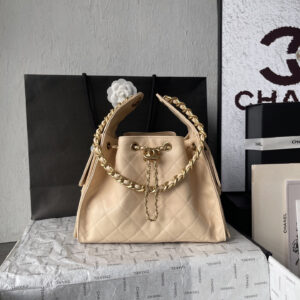 Chanel 25C Small Pebble Leather Hobo Bag