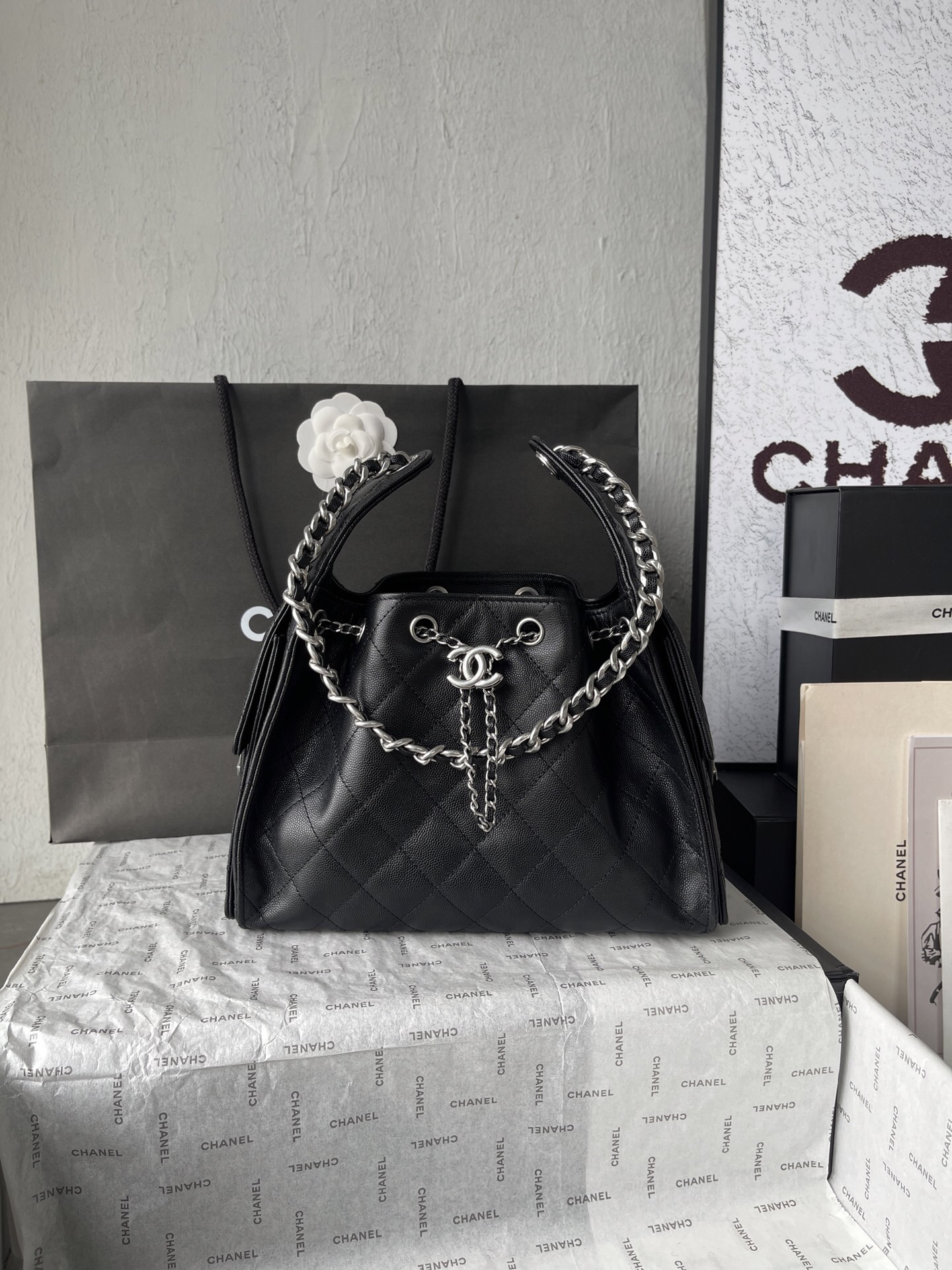 Chanel Quilted Leather Hobo Shoulder Bag