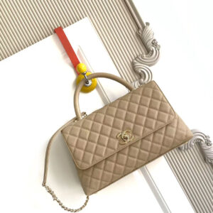 Chanel Coco Handle Mini Handbag in Burgundy Crocodile-Embossed Cowhide