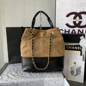 Chanel Handbag with Geometric Pattern and Color-Block Design