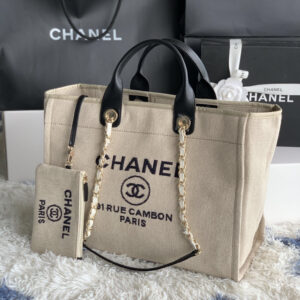 Chanel Denim Canvas Travel Shopping Tote Bag