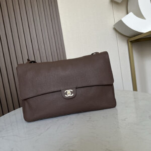 Chanel Black Maxi Leather Flap Bag with Gold-Tone Clasp