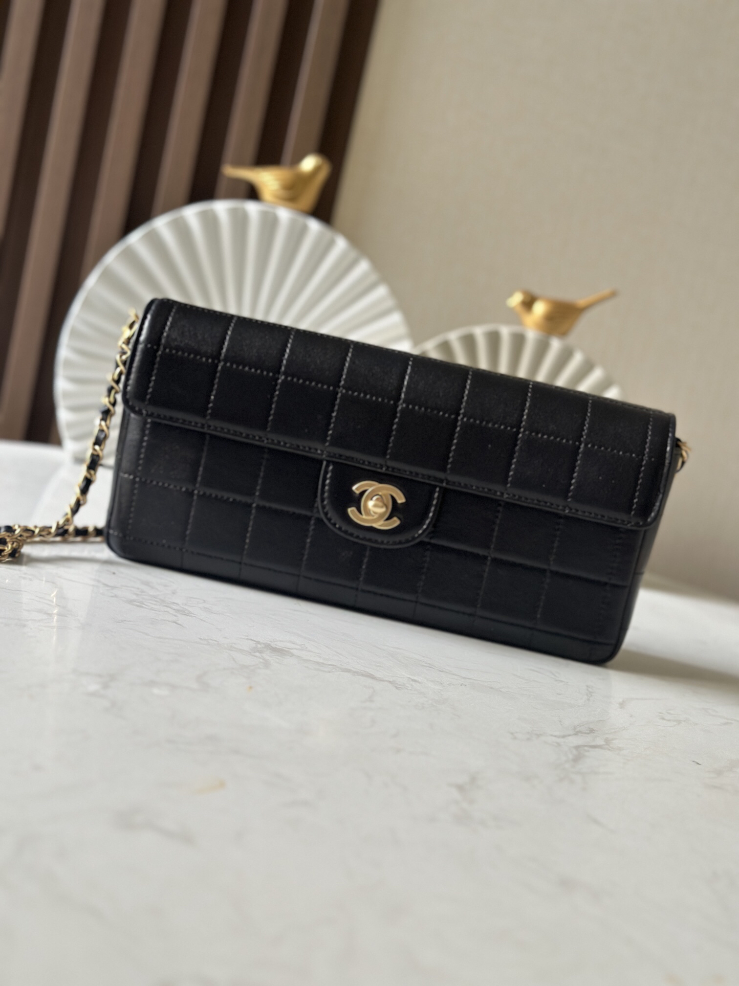 Vintage Chanel Lambskin Shoulder Bag in Milk Tea Beige