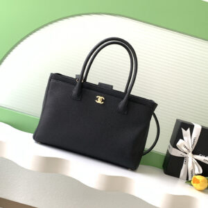 Chanel Cerf Medium Black and Gold Tote Bag