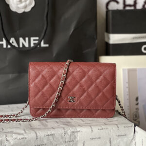 Chanel CF WOC Series Black Caviar Leather Chain Crossbody Bag