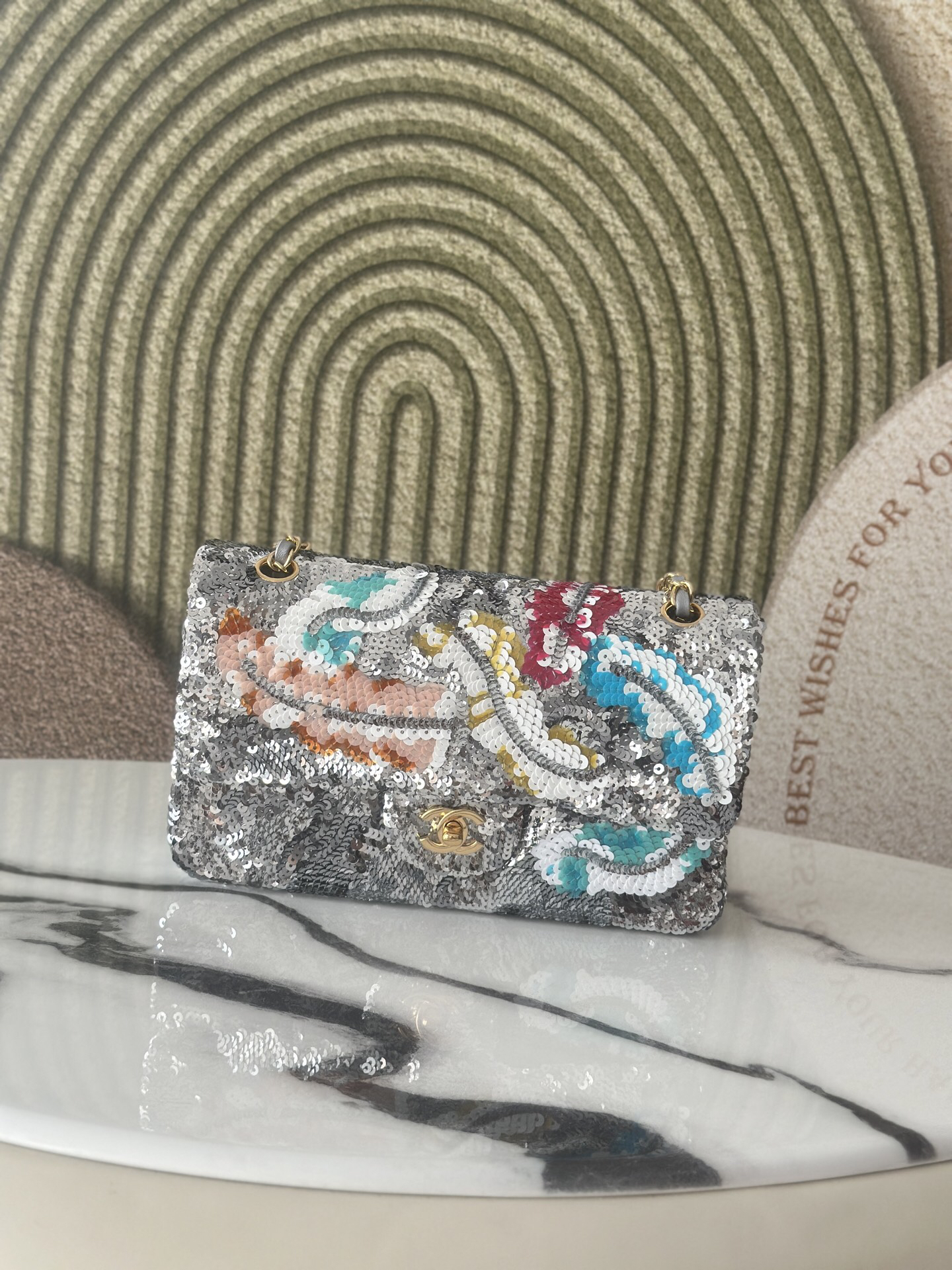 Chanel 25S Limited Edition Multicolor Sequin Silver CF Crossbody Bag