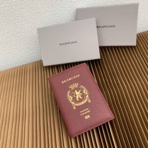 Balenciaga Black Leather Passport Holder