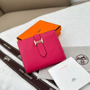 Hermès Palm-Grain Leather Wallet with Gold-Tone Hardware