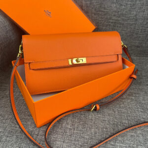 Hermes Kelly Palm-Grain Leather Shoulder Crossbody Bag